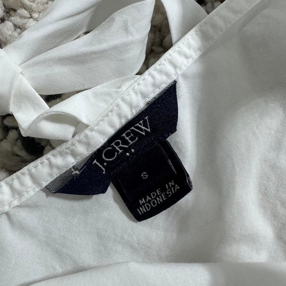J.Crew White Peplum Bow Tie‎ Back Tank Top Size S Cotton Coquette Cottagecore - Picture 3 of 6